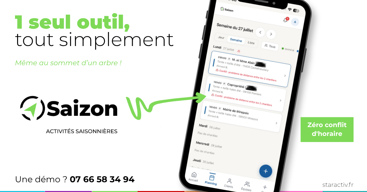 saizon - l'expert de la planification des paysagistes